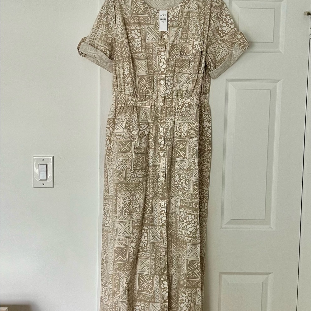LOFT Taupe Shirt dress